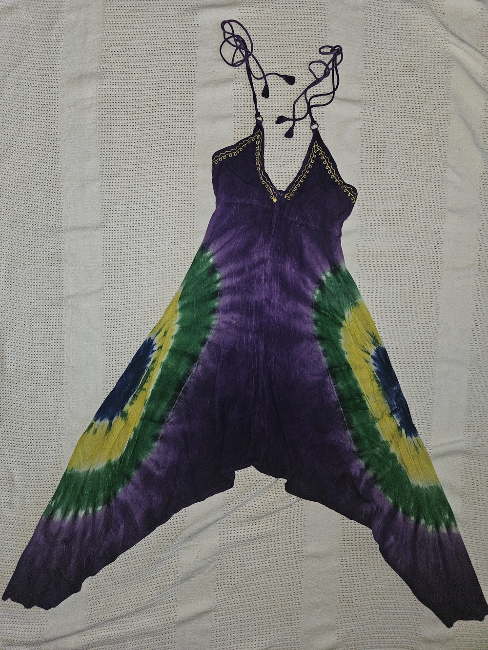 India Boutique Purple Tie-Dye Backless Sun Dress